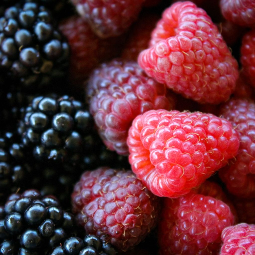 Blackberries and raspberries